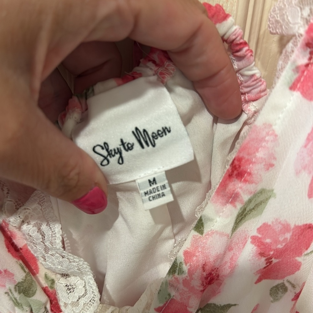 Sky to Moon pink babydoll dress, medium - Picture 6 of 8